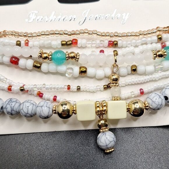 HANDMADE beaded layered bracelets - Picture 2 of 3